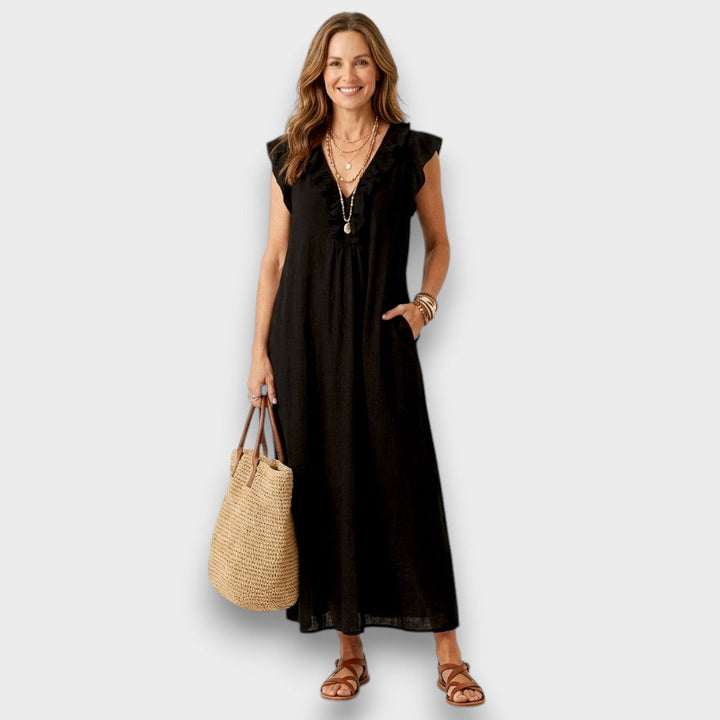 Elowen | Elegantes und fließendes Leinen-Maxikleid