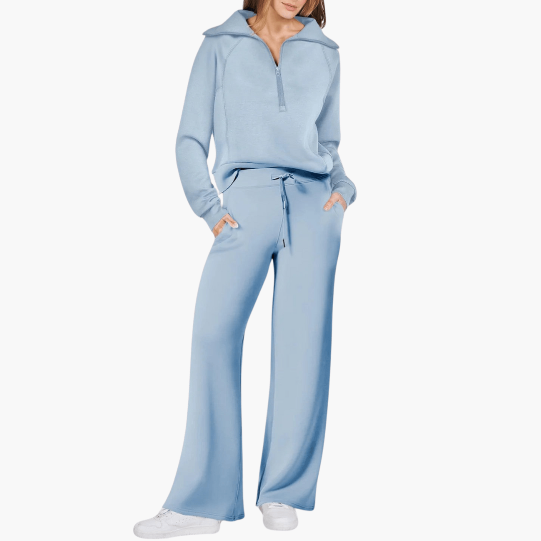 Lunaria | Gemütliches Lounge-Set für Damen mit Reißverschluss und weitem Bein