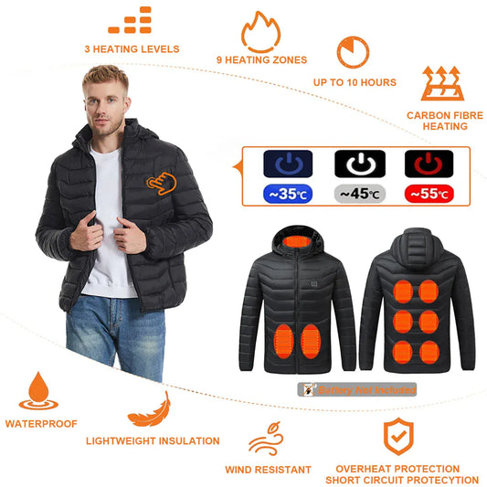 Smart heated jacket with 9-zone warmth
