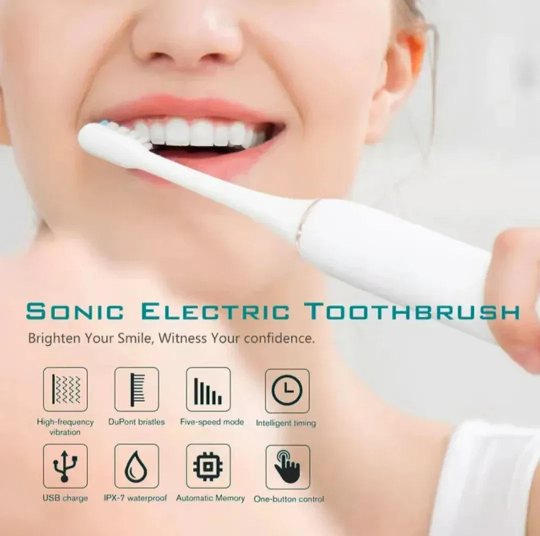 IPX7 Waterproof Sonic Toothbrush with DuPont Brush Head