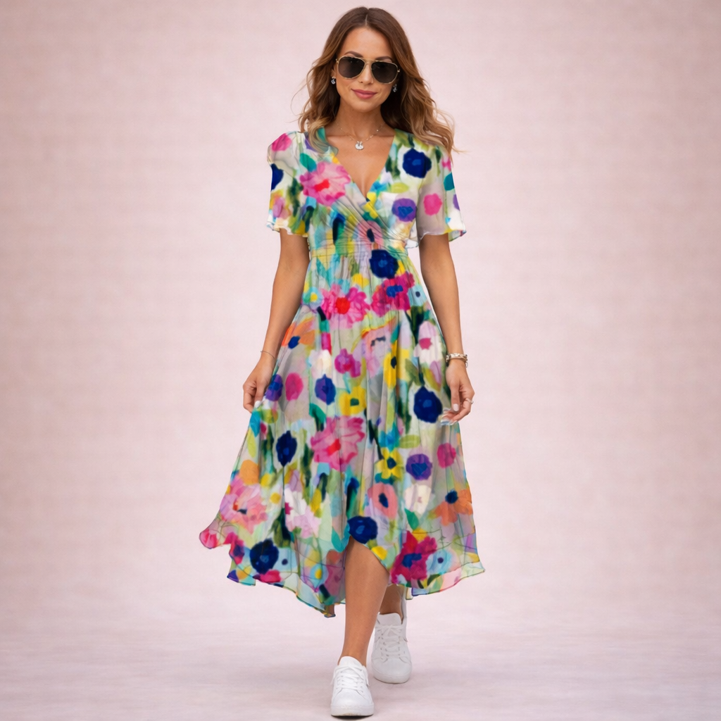 Liora | Schickes Sommerkleid mit V-Ausschnitt