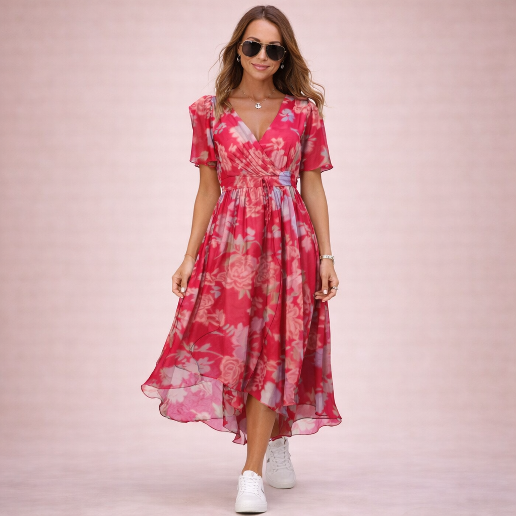 Liora | Schickes Sommerkleid mit V-Ausschnitt
