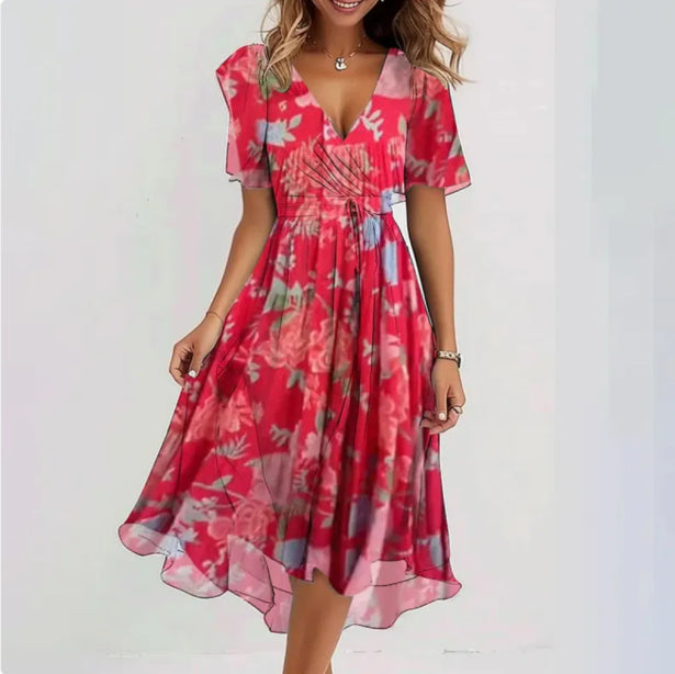 Liora | Schickes Sommerkleid mit V-Ausschnitt