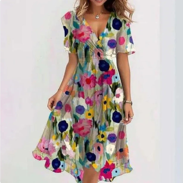 Liora | Schickes Sommerkleid mit V-Ausschnitt