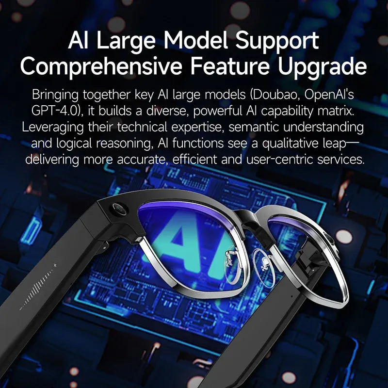 Smart AI Glasses – 4K Camera, Voice Translation & Music Control