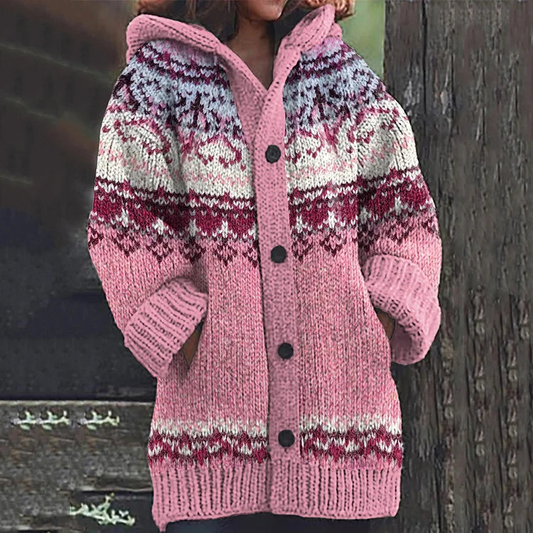 Marvelle | Gemusterte kuschelige Strickjacke für Damen