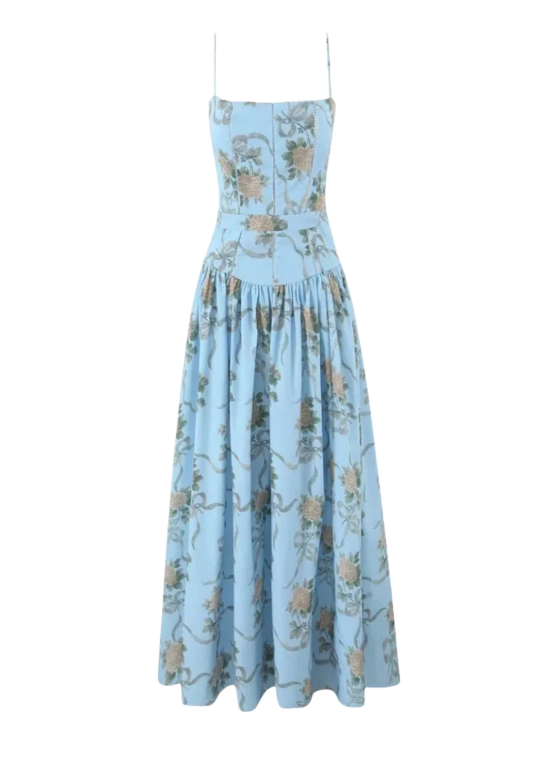 Seraphina | Elegantes geblümtes Midi-Damenkleid für Hochzeitsgäste
