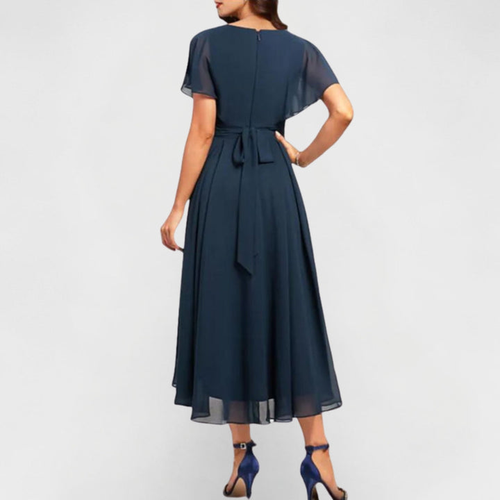 Elaris | Elegant V-Neck Flutter Dress