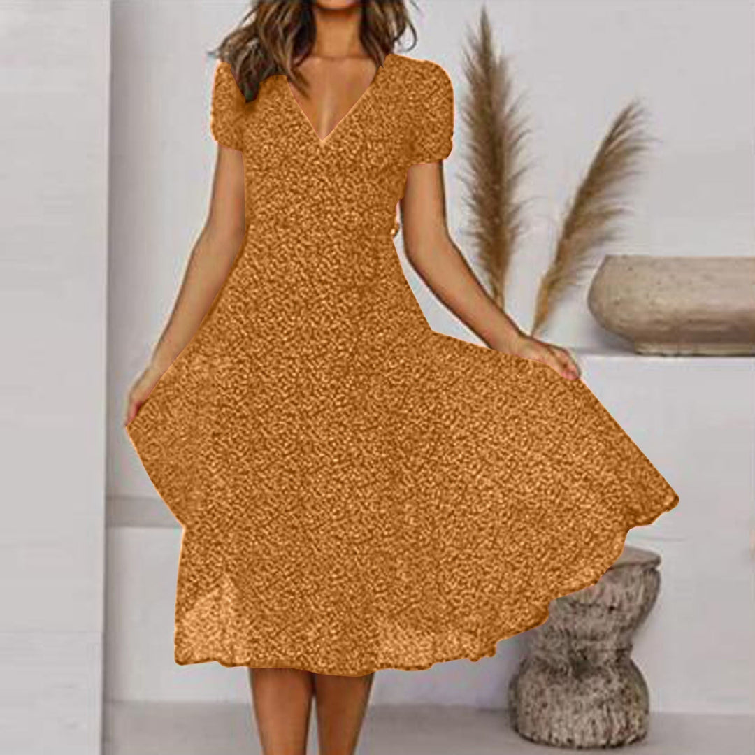 Ernestina | Elegantes, schmeichelhaftes V-Ausschnitt-Kleid