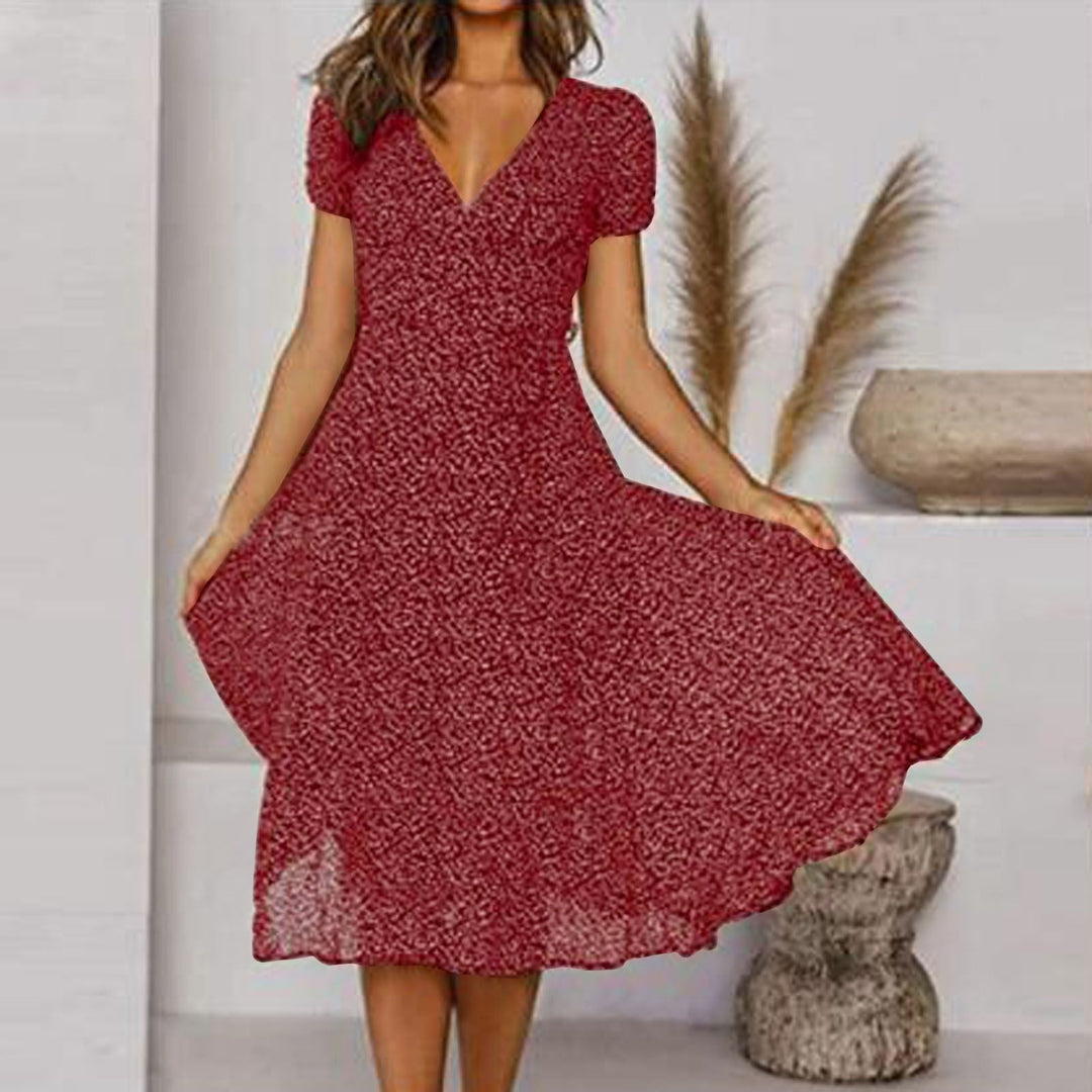 Ernestina | Elegantes, schmeichelhaftes V-Ausschnitt-Kleid
