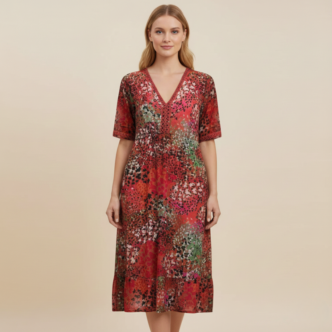 Bonnie | Zeitloses geblümtes Midikleid