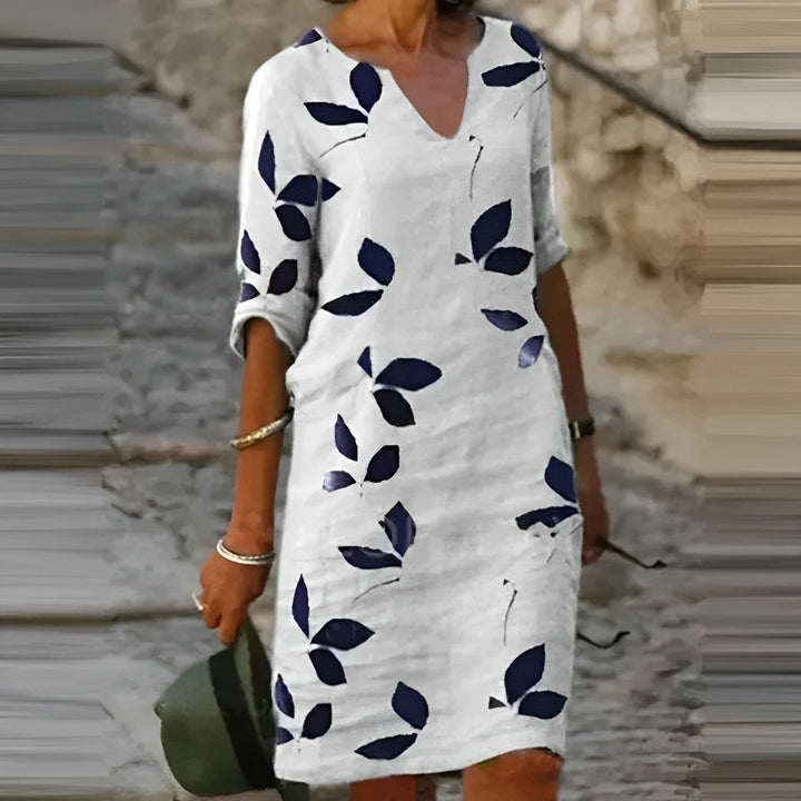 Alessia | Elegant Vintage Summer Dress with V-Neck
