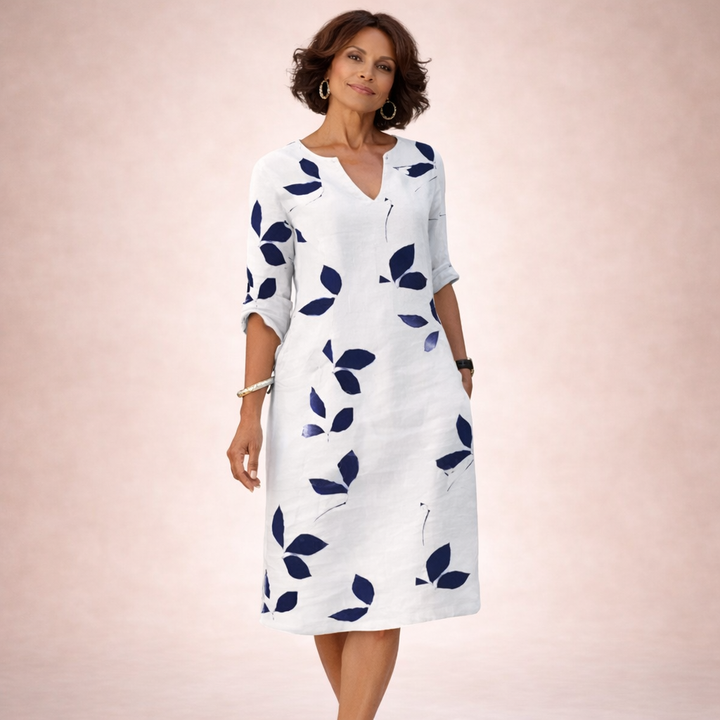 Alessia | Elegant Vintage Summer Dress with V-Neck