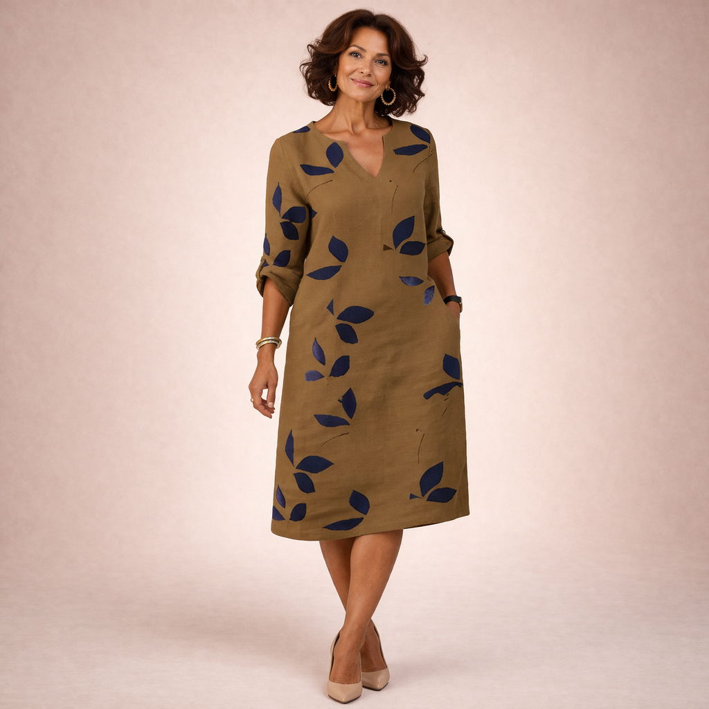Alessia | Elegant Vintage Summer Dress with V-Neck