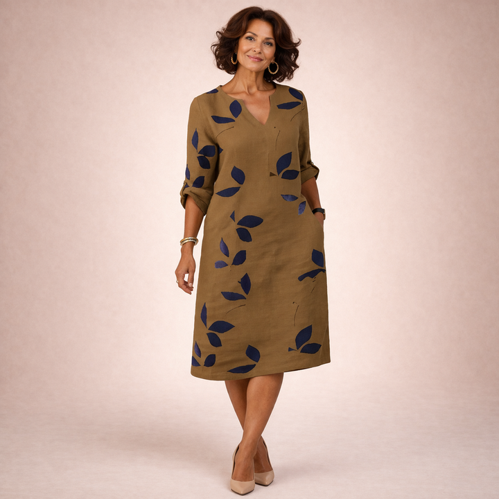 Alessia | Elegant Vintage Summer Dress with V-Neck