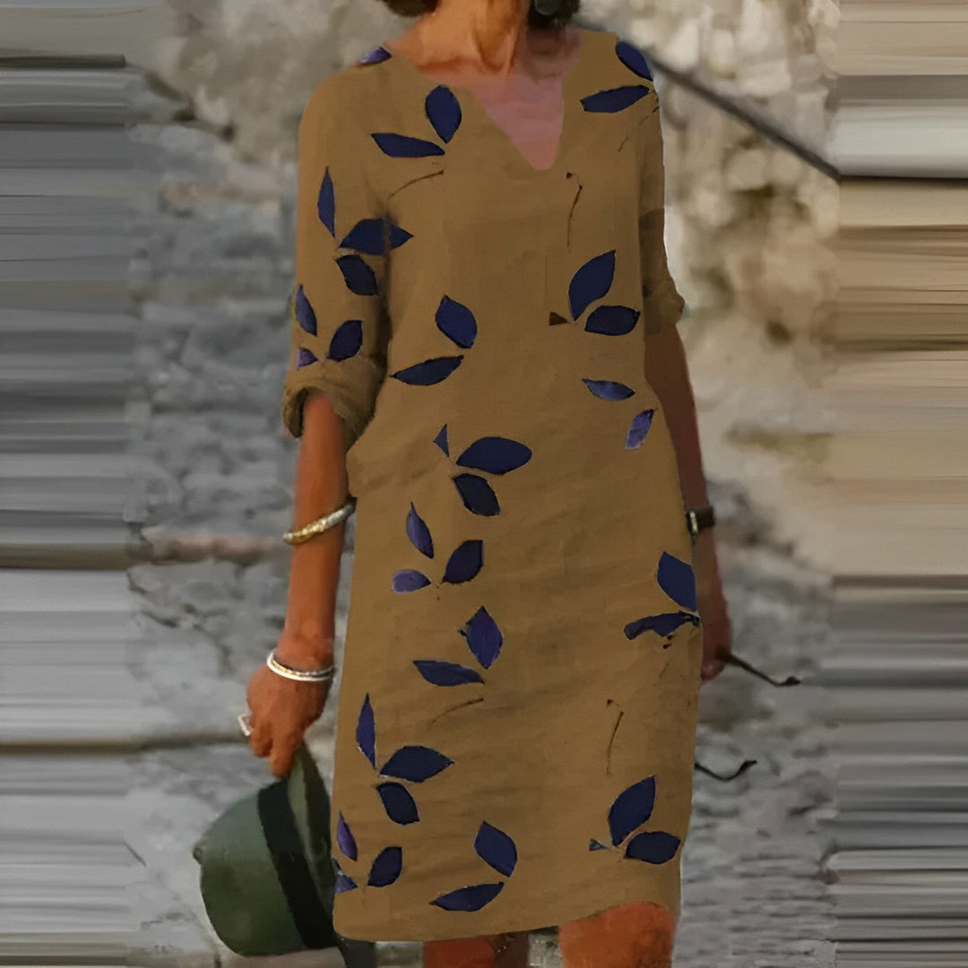 Alessia | Elegant Vintage Summer Dress with V-Neck