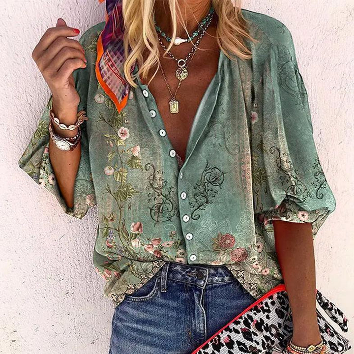 Elowen | Women’s Floral Button Blouse
