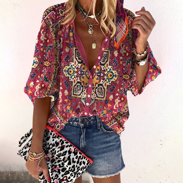 Elowen | Women’s Floral Button Blouse