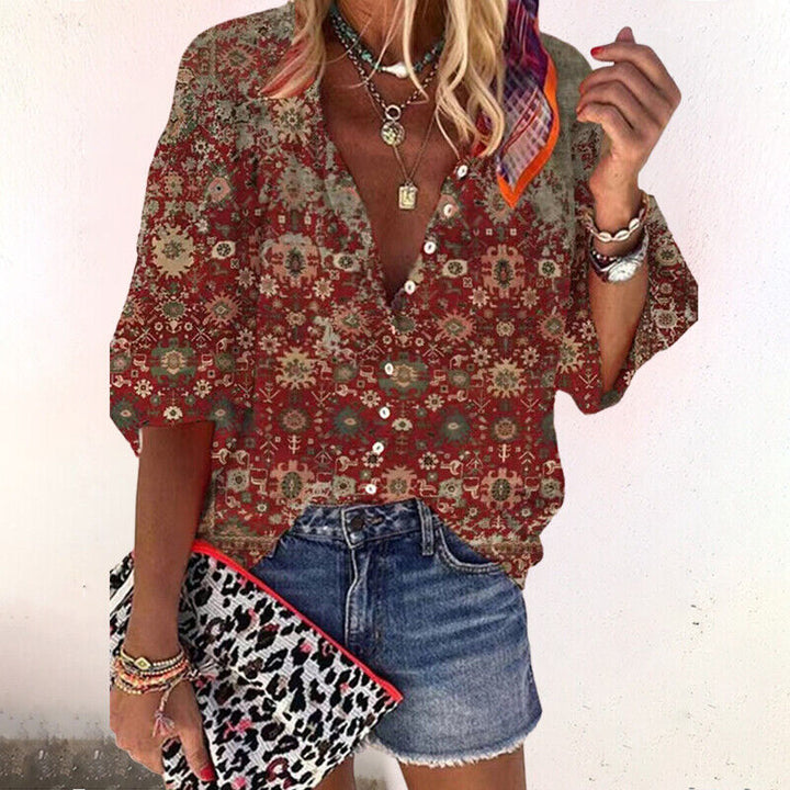 Elowen | Women’s Floral Button Blouse