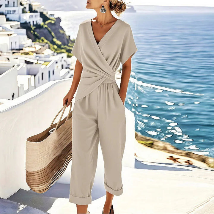 Sophie | Wrap Top and Cropped Pants Two Piece Set