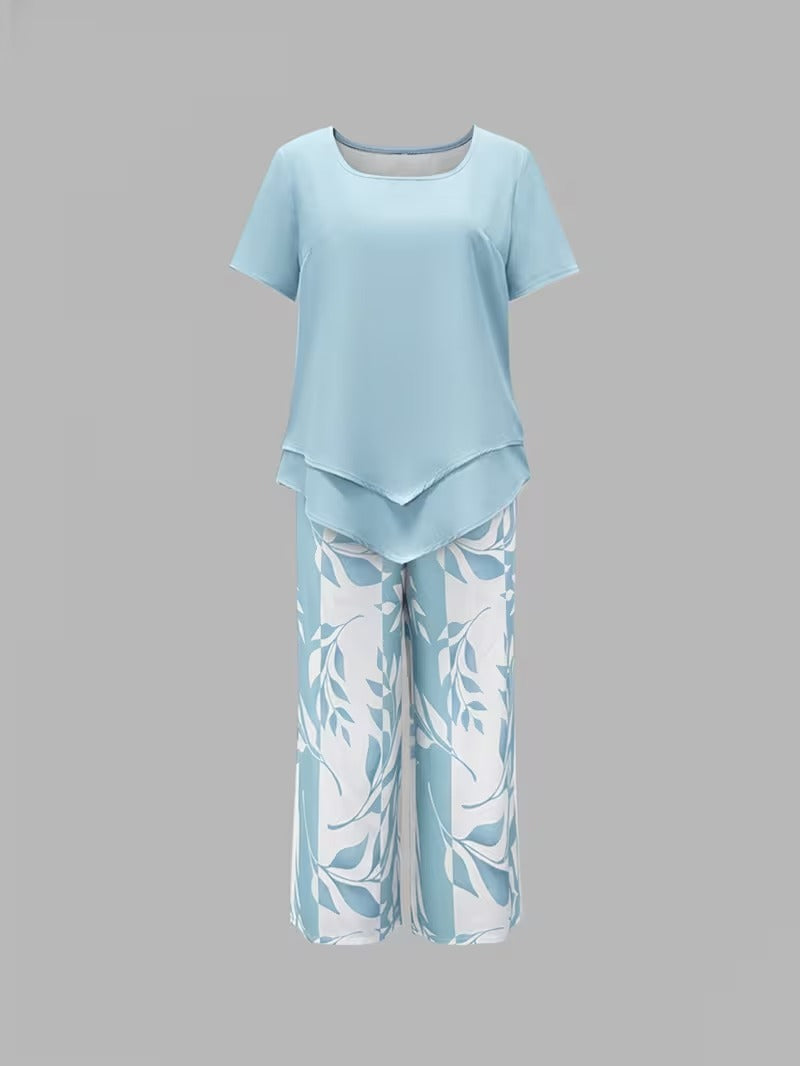 Lily | Leichtes zweiteiliges Set für Damen mit botanischem Muster