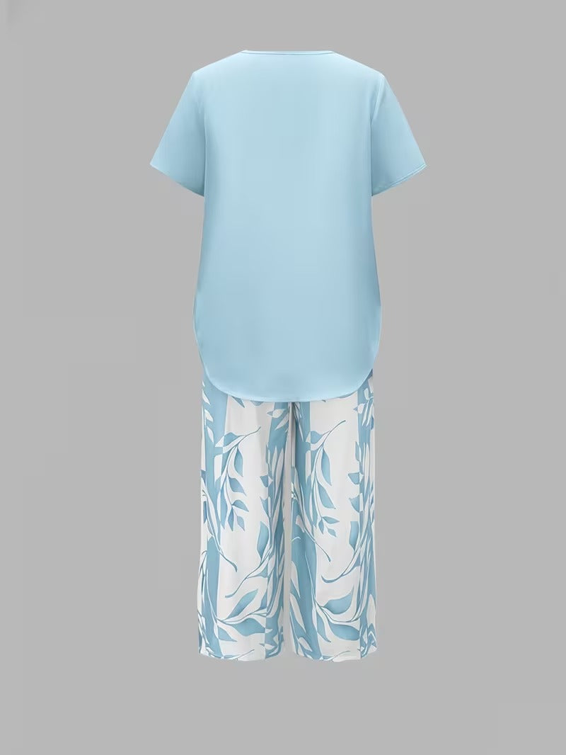Lily | Leichtes zweiteiliges Set für Damen mit botanischem Muster