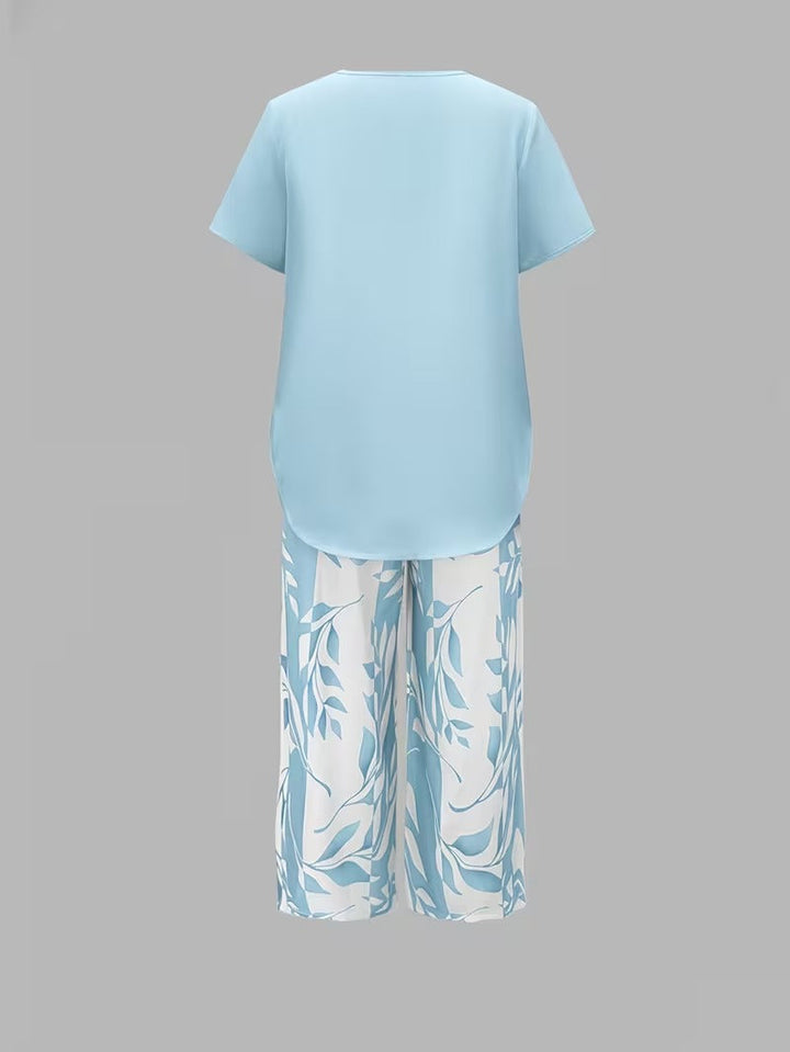 Lily | Leichtes zweiteiliges Set für Damen mit botanischem Muster