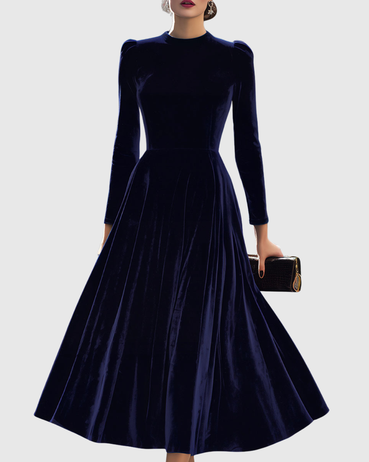 Sarah | Klassisches langärmeliges Midikleid