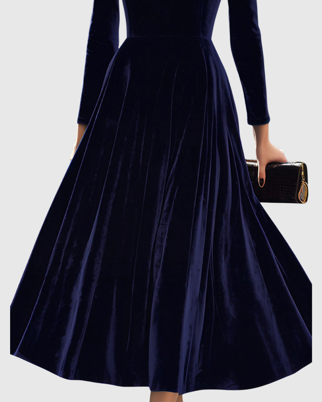 Sarah | Klassisches langärmeliges Midikleid
