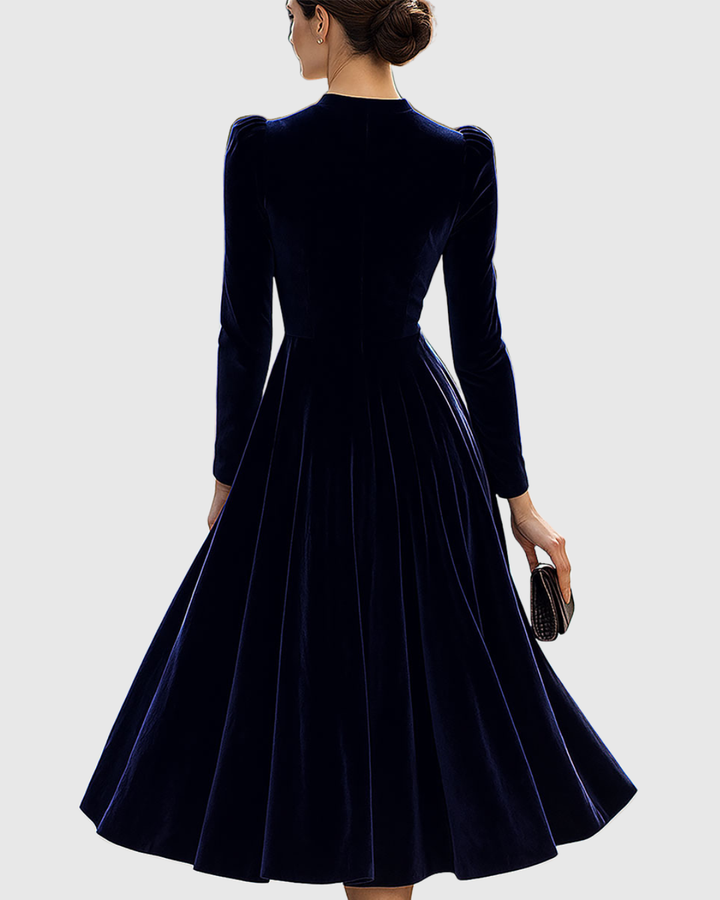 Sarah | Klassisches langärmeliges Midikleid