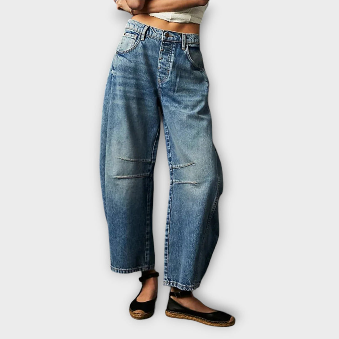 Mila | Damen-Jeans mit hoher Taille und weitem Bein