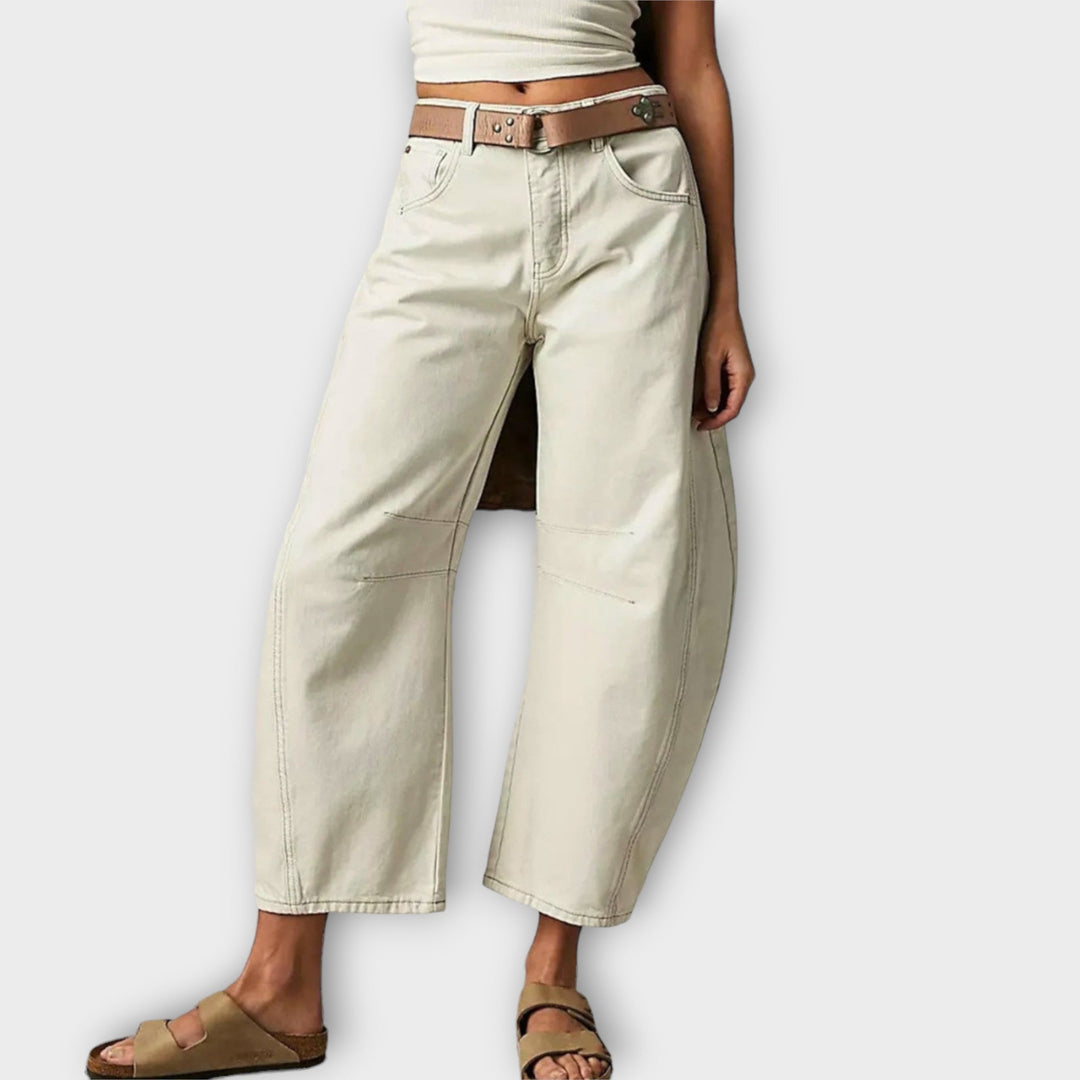 Mila | Damen-Jeans mit hoher Taille und weitem Bein