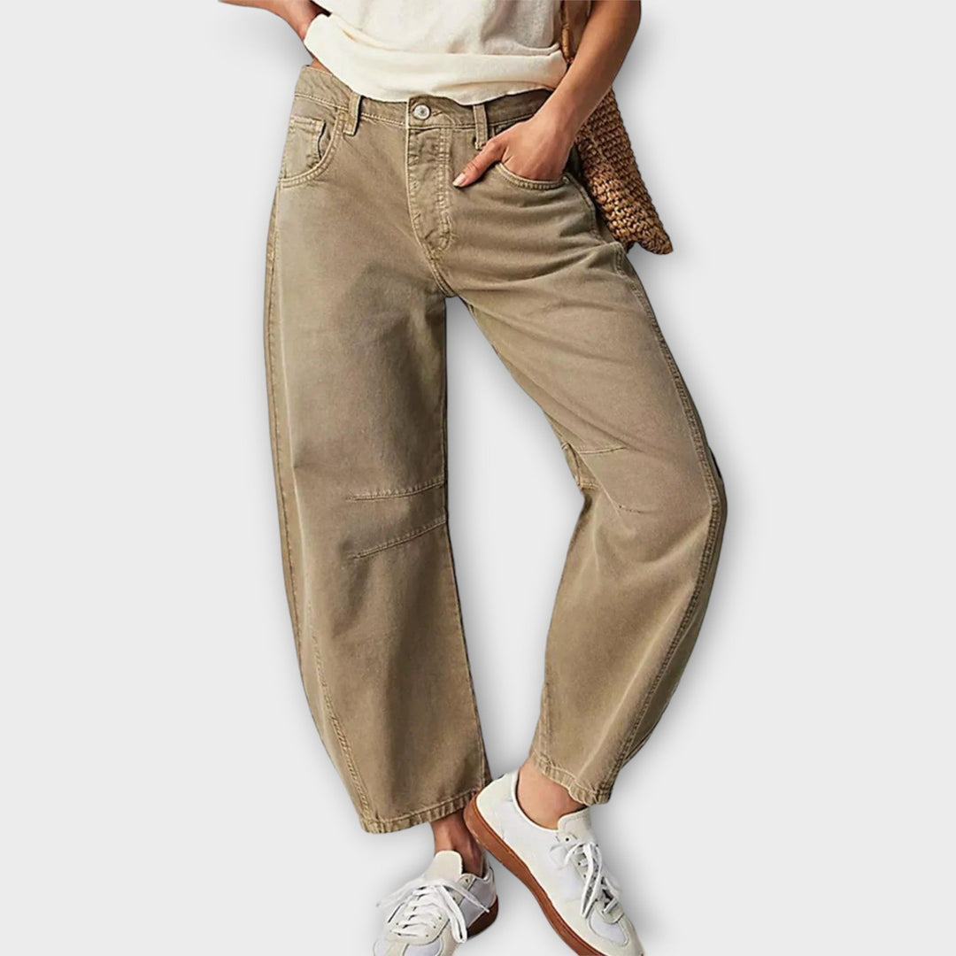 Mila | Damen-Jeans mit hoher Taille und weitem Bein