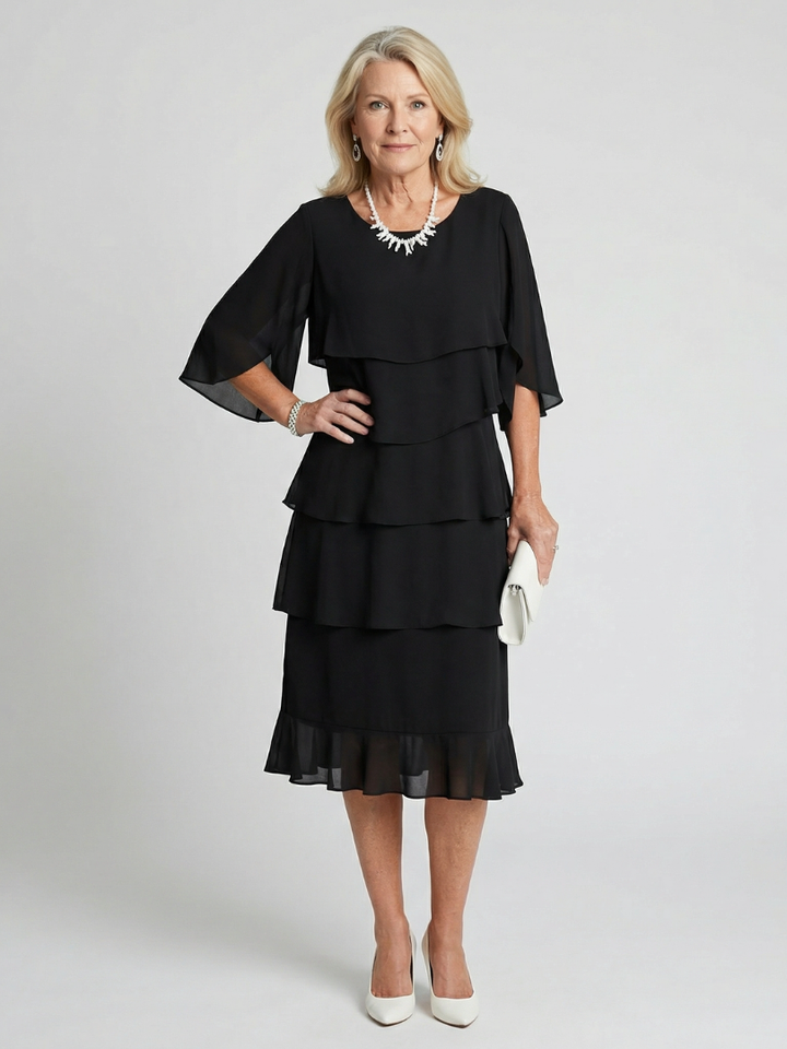Elise | Elegant And Fluid Tiered Midi Dress