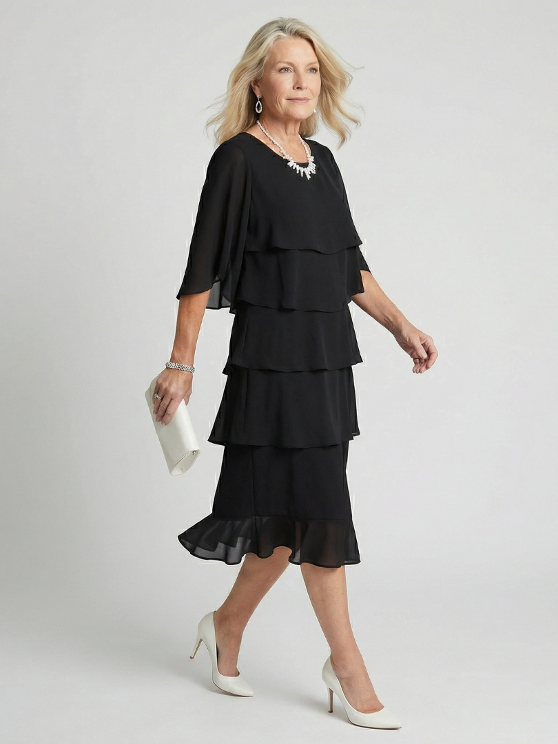 Elise | Elegant And Fluid Tiered Midi Dress