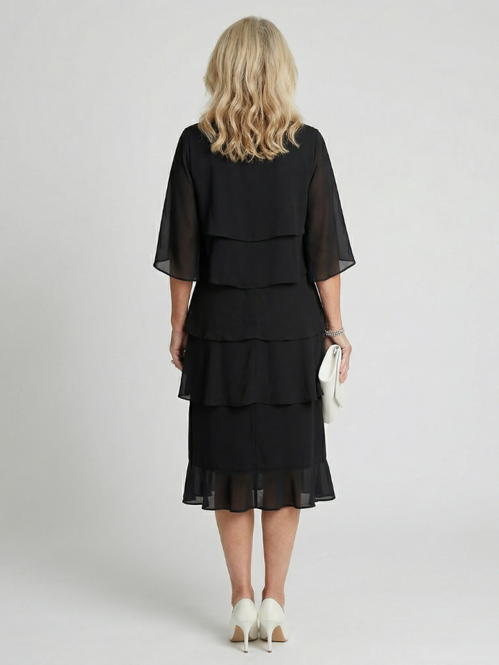 Elise | Elegant And Fluid Tiered Midi Dress