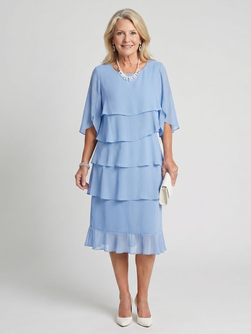 Elise | Elegant And Fluid Tiered Midi Dress