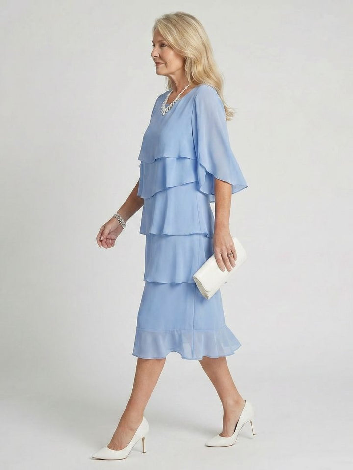 Elise | Elegant And Fluid Tiered Midi Dress