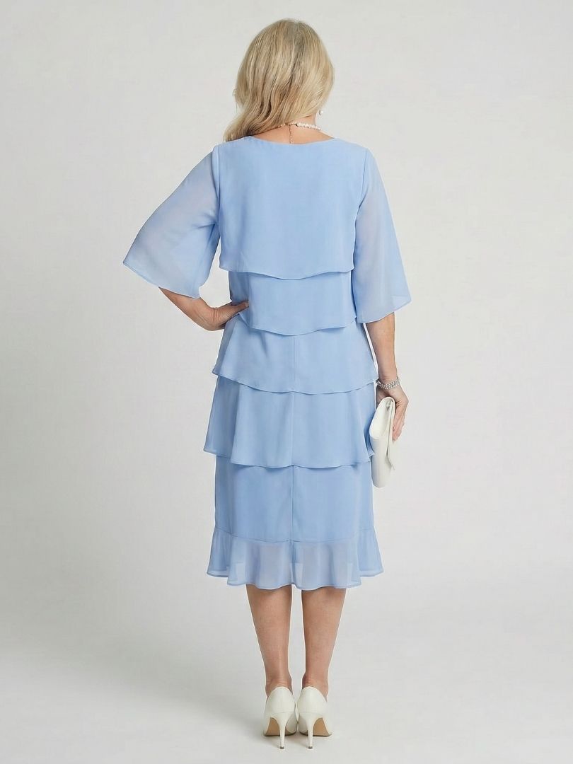 Elise | Elegant And Fluid Tiered Midi Dress