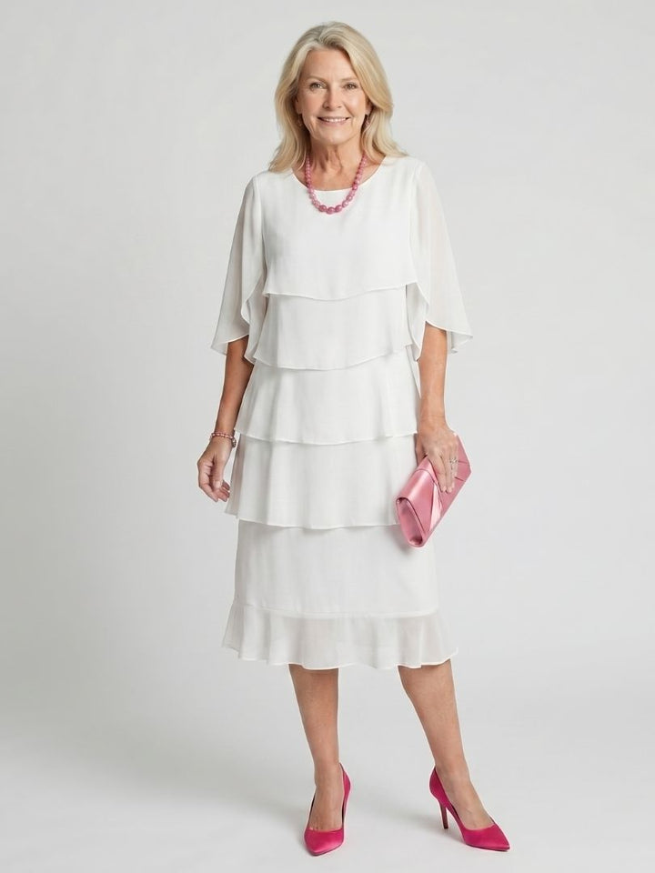 Elise | Elegant And Fluid Tiered Midi Dress