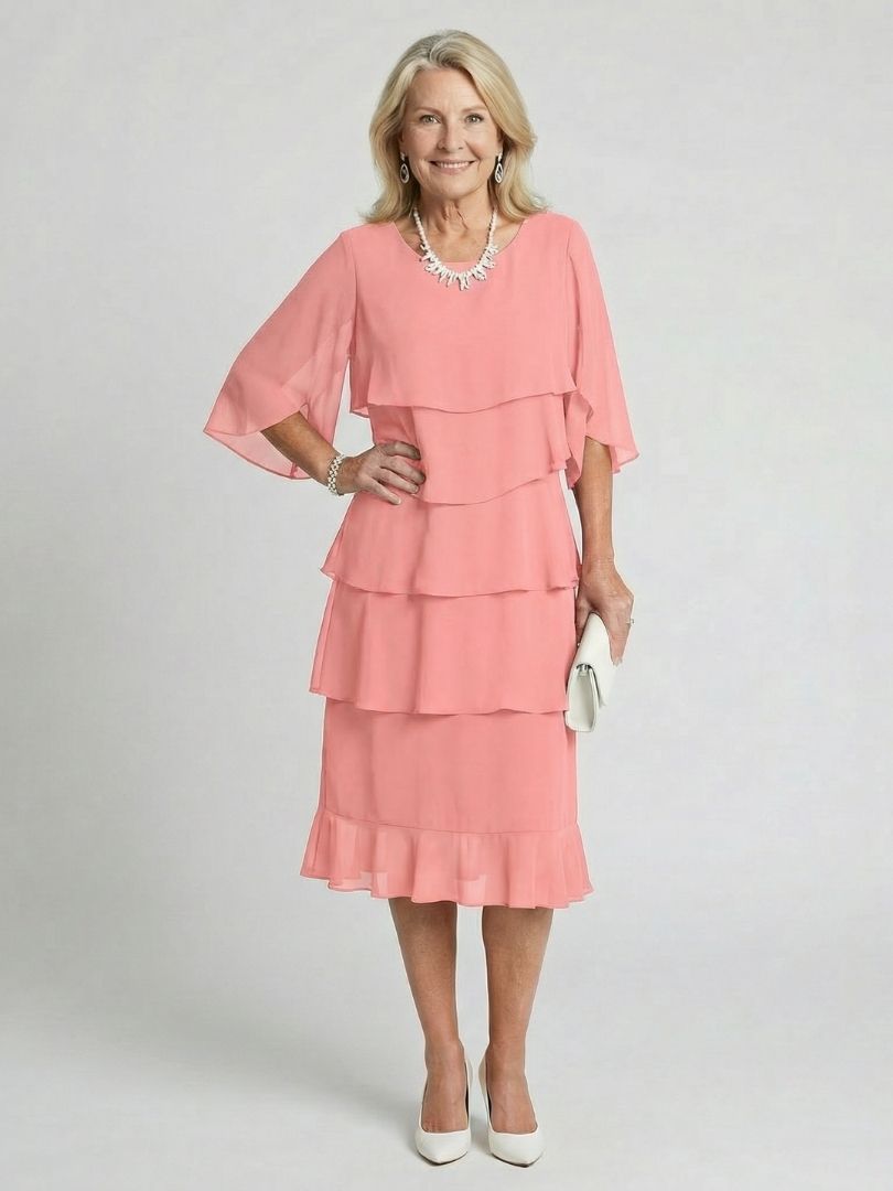 Elise | Elegant And Fluid Tiered Midi Dress