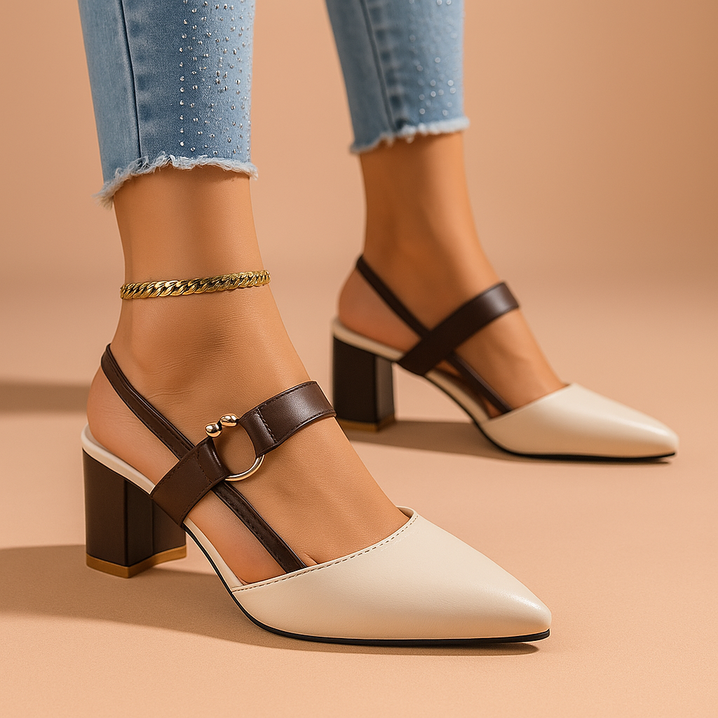 Vespera | Elegante goldene Riemchenabsätze für Tag- und Nacht-Styles