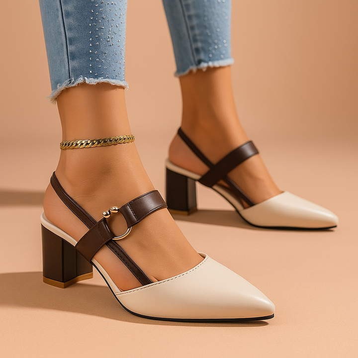 Vespera | Elegante goldene Riemchenabsätze für Tag- und Nacht-Styles