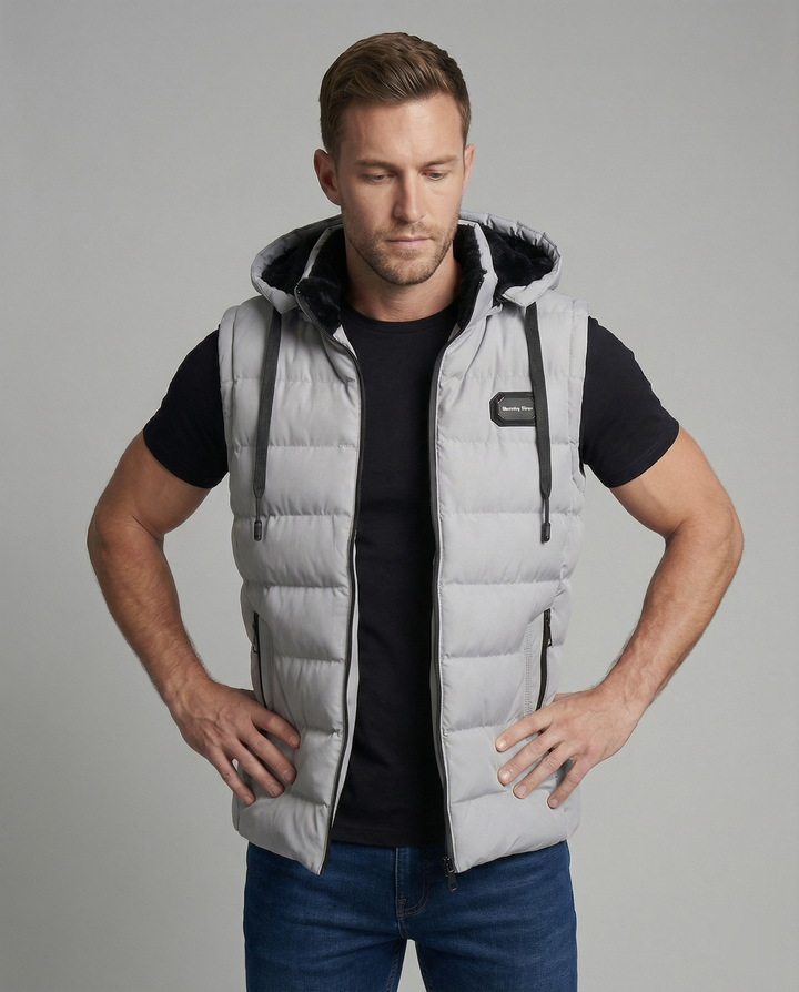 Vesta | Stylische, wattierte Damen-Puffer-Weste mit Kapuze