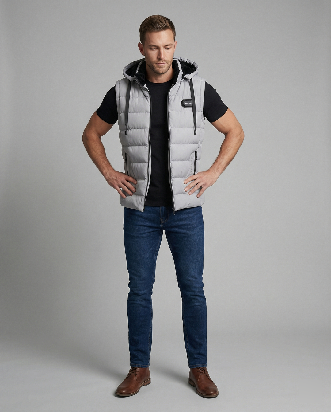 Vesta | Stylische, wattierte Damen-Puffer-Weste mit Kapuze