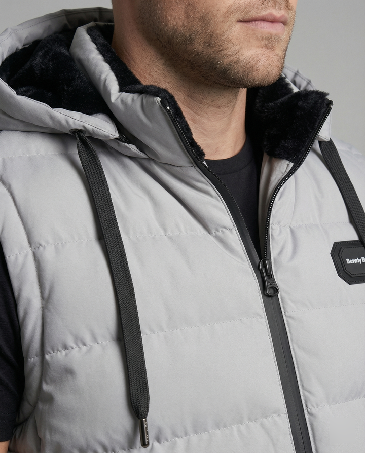 Vesta | Stylische, wattierte Damen-Puffer-Weste mit Kapuze
