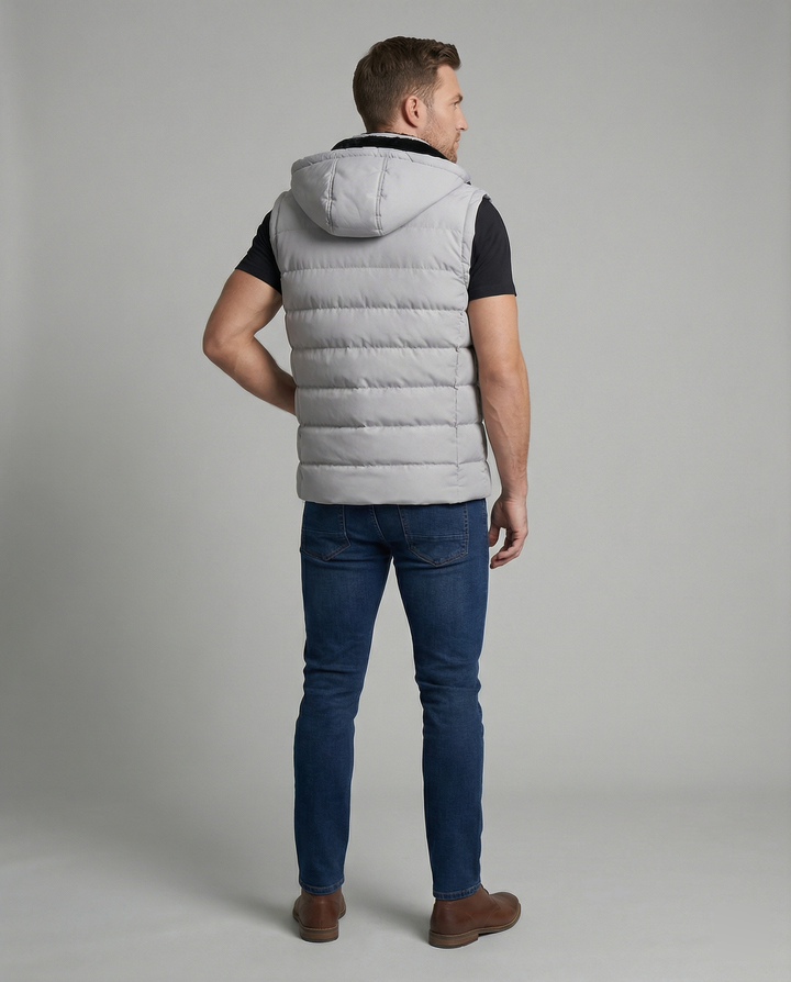 Vesta | Stylische, wattierte Damen-Puffer-Weste mit Kapuze