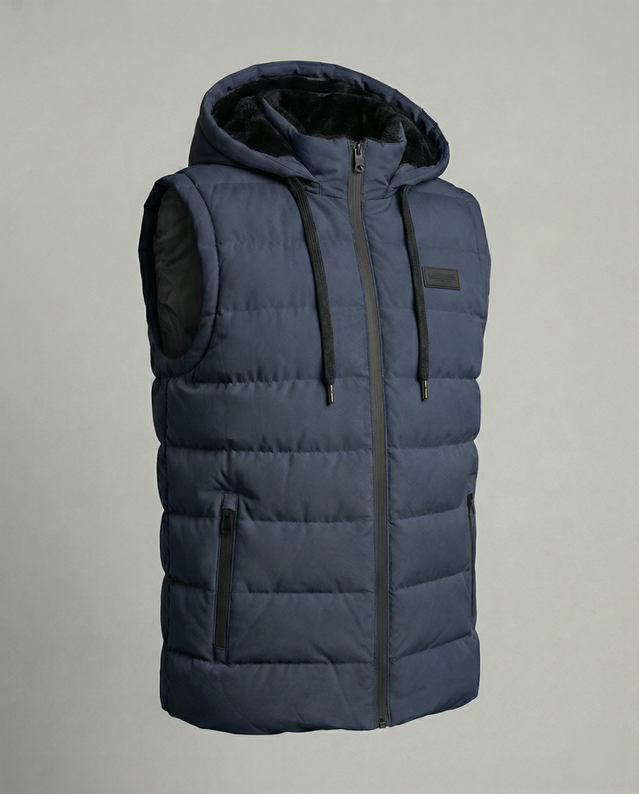 Vesta | Stylische, wattierte Damen-Puffer-Weste mit Kapuze