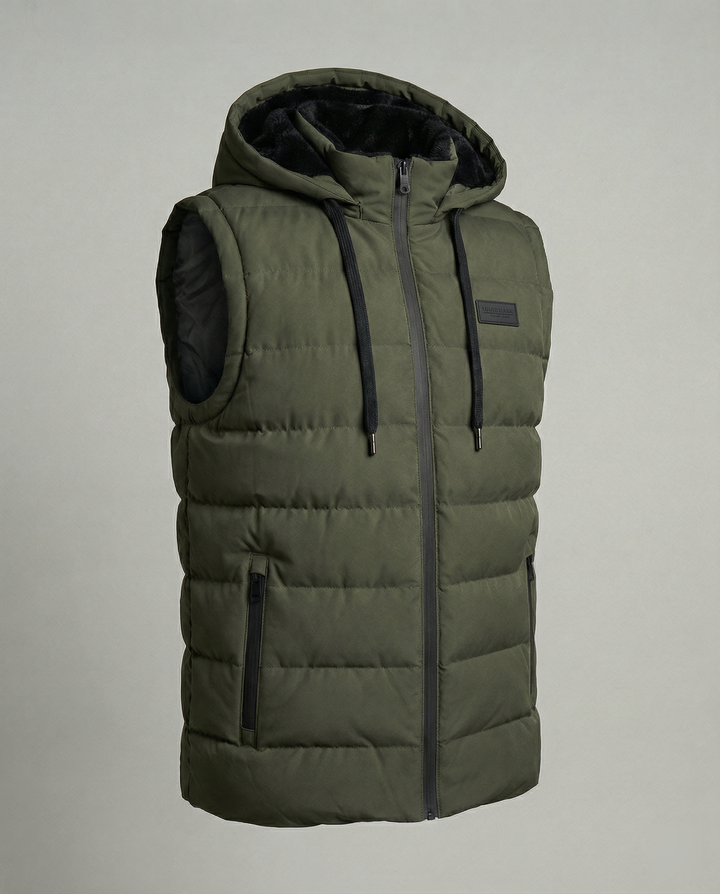 Vesta | Stylische, wattierte Damen-Puffer-Weste mit Kapuze