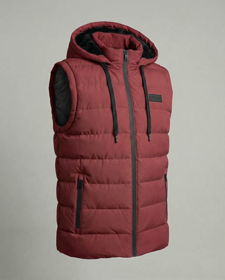 Vesta | Stylische, wattierte Damen-Puffer-Weste mit Kapuze